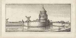 Pohled na Kleine Houtpoort v Haarlemu od Wenceslaus Hollar
