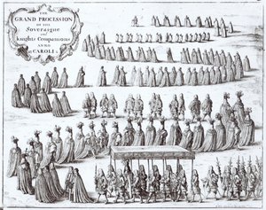 Velký průvod panovníka a podvazkových rytířů ve Windsoru, 1672 od Wenceslaus Hollar