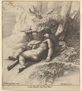 Spící nemluvně Herkules, 1625-77. od Wenceslaus Hollar