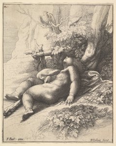 Spící nemluvně Herkules, 1625-77. od Wenceslaus Hollar