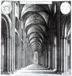 Interiér lodi sv. Pavla, 1658 od Wenceslaus Hollar
