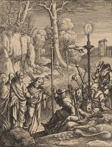 Ježíš čelí svým odpůrcům. od Wenceslaus Hollar