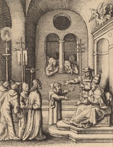 Ježíš znovu před Kaifášem. od Wenceslaus Hollar