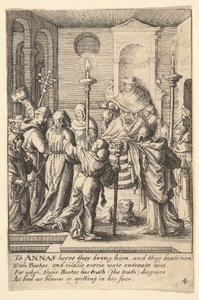 Ježíš před Annášem, 1625-77. od Wenceslaus Hollar
