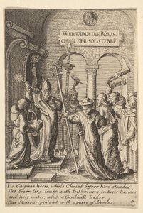 Ježíš před Kaifášem, 1625-77. od Wenceslaus Hollar