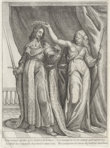 Anglický král Karel I. Velebený Justitií od Wenceslaus Hollar