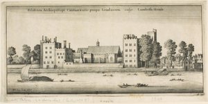 Lambethský palác od řeky od Wenceslaus Hollar