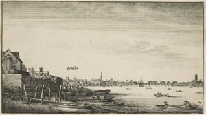 Londýn Pohled z řeky Temže v Milford Staris pod Arundel House od Wenceslaus Hollar