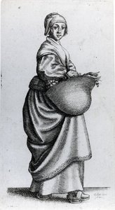 Služebná vracející se z trhu, 1640 od Wenceslaus Hollar