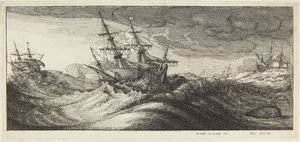 Mořský výjev v bouři od Wenceslaus Hollar