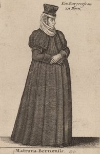 Matróna Bernensis. od Wenceslaus Hollar