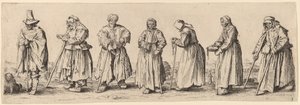 Muži a ženy žebráci. od Wenceslaus Hollar