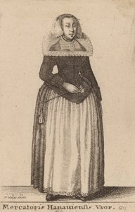 Manželka obchodníka Hanauiensis. od Wenceslaus Hollar