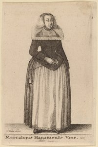 Manželka obchodníka z Hanaui od Wenceslaus Hollar