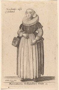 Manželka holandského obchodníka od Wenceslaus Hollar