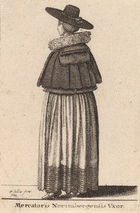Manželka norimberského kupce, 1643 od Wenceslaus Hollar
