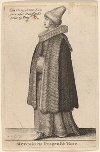 Manželka pražského kupce od Wenceslaus Hollar