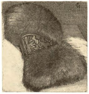 Muff s brokátovým páskem od Wenceslaus Hollar