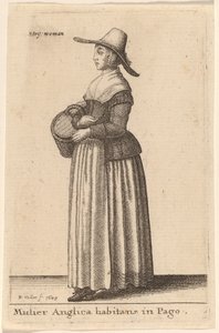 Anglická žena žijící na vesnici od Wenceslaus Hollar