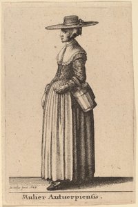 Žena z Antverp od Wenceslaus Hollar