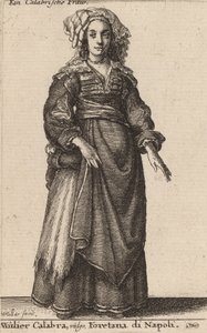Mulier Calabra, Vulgo, Foretana di Napoli. od Wenceslaus Hollar