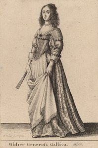 Francouzská urozená žena, 1643 od Wenceslaus Hollar