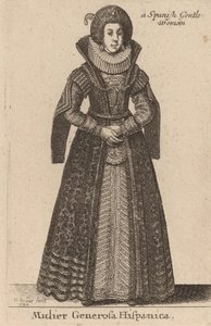 Španělská urozená žena, 1644 od Wenceslaus Hollar