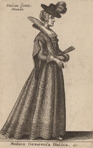 Vznešená Italka. od Wenceslaus Hollar