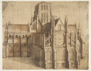 Starý chrám svatého Pavla v Londýně, pohled od východu od Wenceslaus Hollar