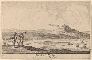 Na Neckaře od Wenceslaus Hollar