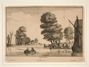 Na Mosele [Pohled na řeku] od Wenceslaus Hollar