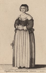 Manželka pařížského dělníka, 1643 od Wenceslaus Hollar