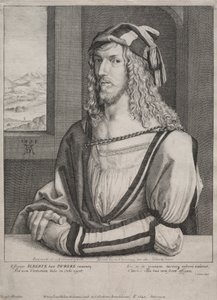 Muotokuva Albrecht Düreristä 26-vuotiaana od Wenceslaus Hollar