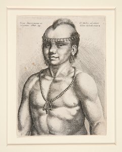 Portrét indiána, pravděpodobně bojovníka zvaného Jaques z národa Musee-Delaware