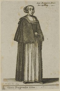 Pražská dívka od Wenceslaus Hollar