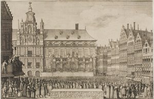 Vyhlášení Münsterské smlouvy od Wenceslaus Hollar