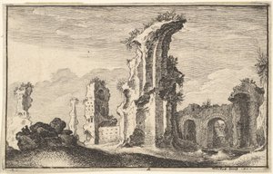 Ruiny St Croix de Jerusalem, 17. století. od Wenceslaus Hollar