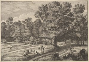 Pastýři v lese, 1648-50. od Wenceslaus Hollar