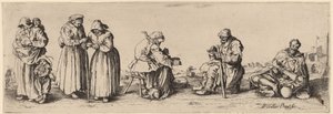 Šest mužů a žen žebráků. od Wenceslaus Hollar