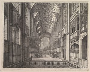Sbor kaple sv. Jiří ve Windsoru (z knihy Eliase Ashmolea „The Order of the Garter“, 1672) od Wenceslaus Hollar