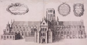 Stará katedrála svatého Pavla, Londýn, 1656 od Wenceslaus Hollar