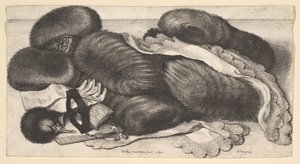 Zátiší se skupinou rukávníků, rukavicemi, vějíři, maskou a dvěma šátky, 1647. od Wenceslaus Hollar