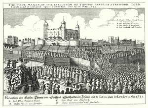 Poprava Thomase Wentwortha, prvního hraběte ze Straffordu, 1641 od Wenceslaus Hollar