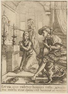 Jeptiška a smrt od Wenceslaus Hollar