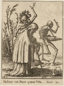 Stařena a smrt od Wenceslaus Hollar