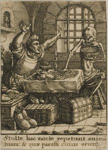 Bohatý muž a smrt od Wenceslaus Hollar