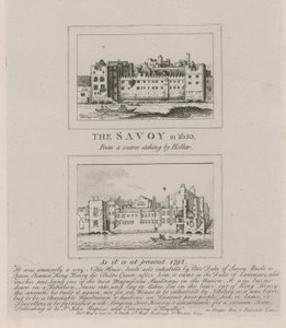 Savoy v roce 1650 a v současné podobě v roce 1792 od Wenceslaus Hollar