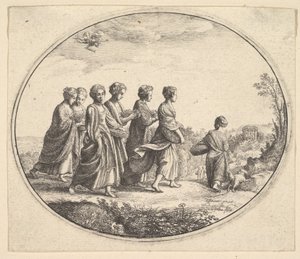 Dcery Aglaury Mercury a Herse, ca. 1646. od Wenceslaus Hollar