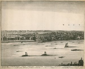 Vyhlídka na Londýn a Westminster převzatá z Lambeth od Wenceslaus Hollar