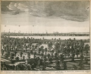 Vyhlídka na Londýn a Westminster převzatá z Lambeth od Wenceslaus Hollar
